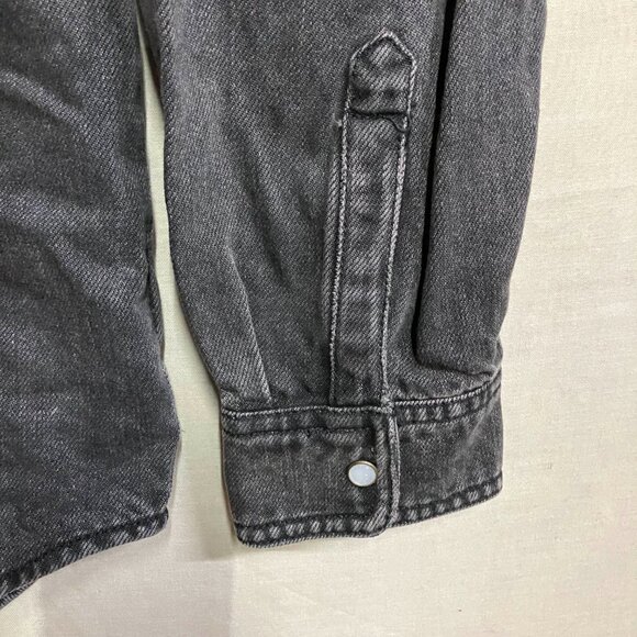 NWOT Wild Fable Women's Size XS Black Oversized L-Sleeve Button-Up Denim Jacket - Picture 6 of 11